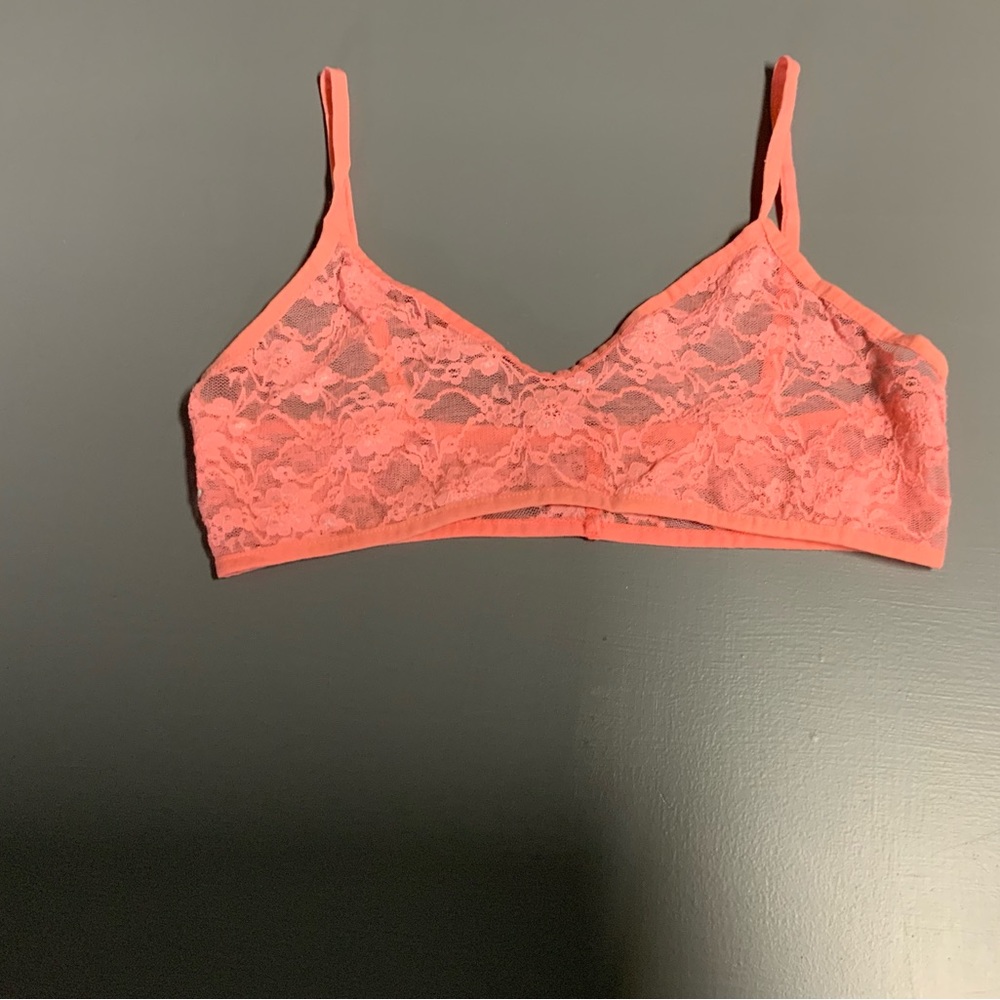 Cute Peach colored lace bralette